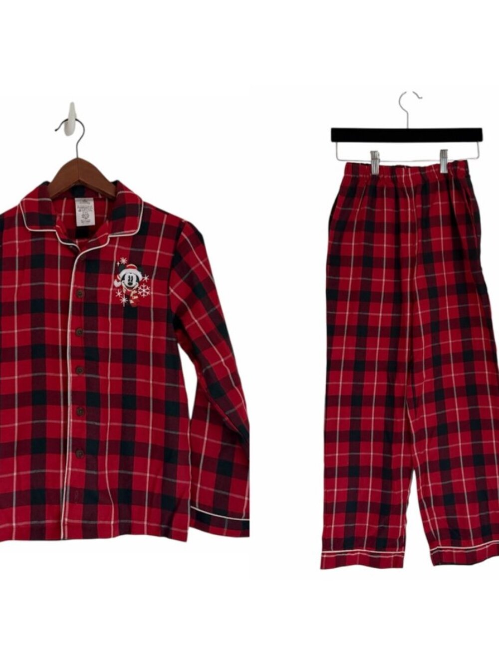 Disney Mickey Mouse Plaid Pajama Set Size 11/12